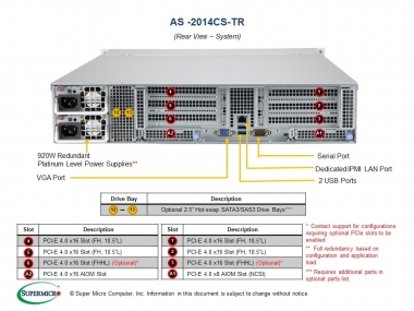 Supermicro Barebone A+ Server AS-2014CS-TR CSO